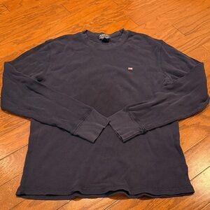 Vintage Polo Men's Navy Blue Long Sleeve Shirt